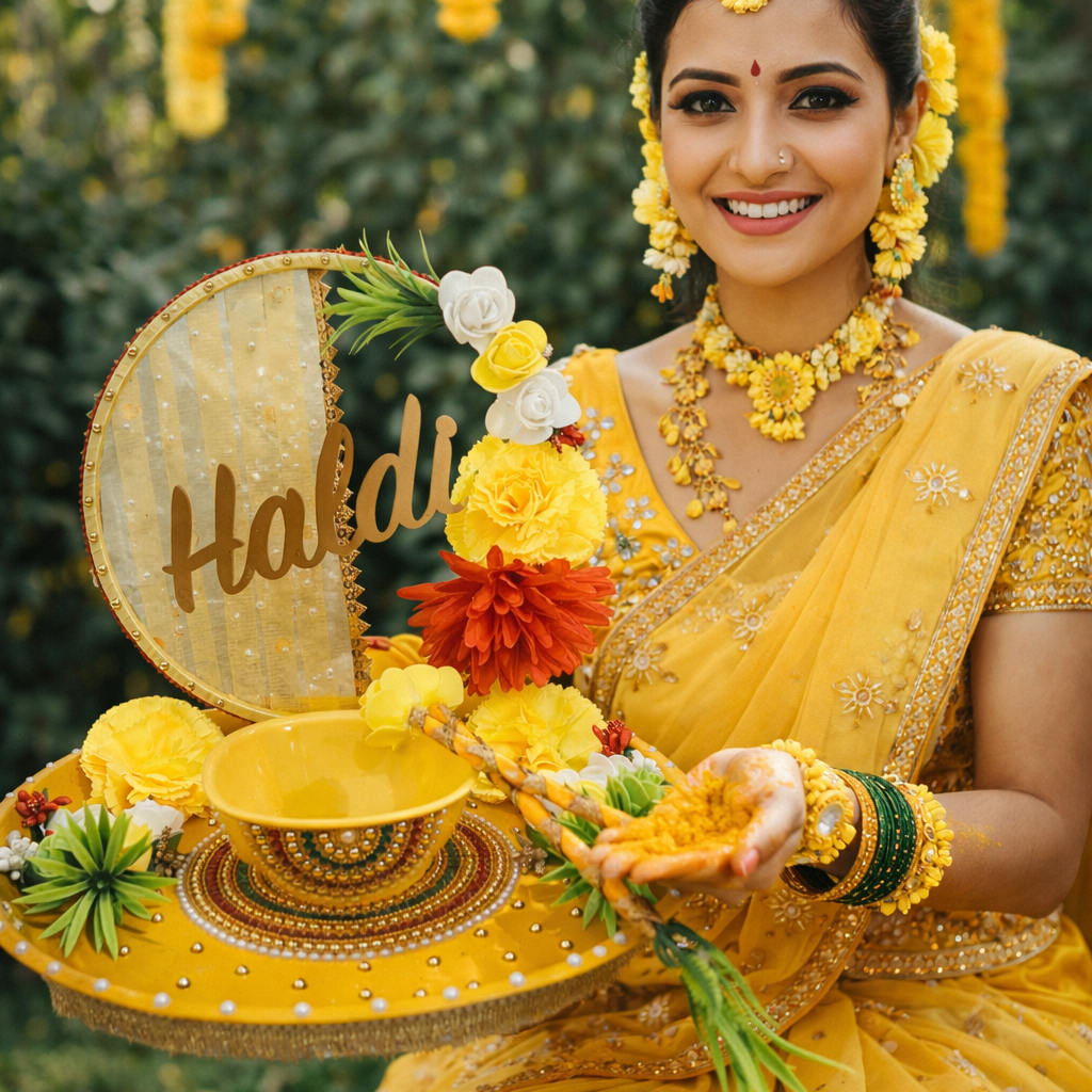Haldi Ceremony Decorated Platter for Indian Wedding