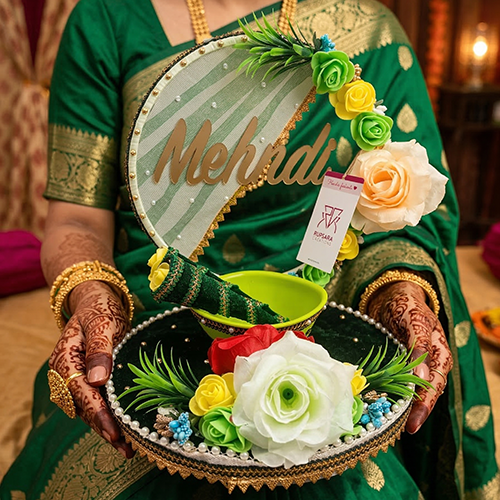 Rupsara Creation handcrafted puja thali close-up
