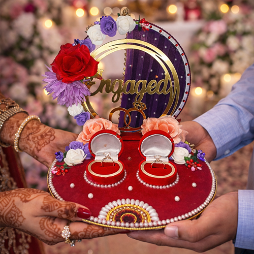 Bride and Groom Matching Ritual Thali Set