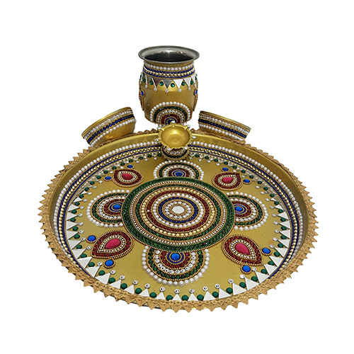 Decorated Raksha Bandhan Puja Thali with Rakhi